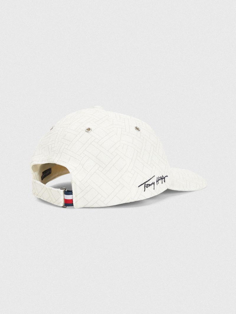 Férfi Tommy Hilfiger Hilfiger Flag Soft HATS Fehér | HU 1515UZG